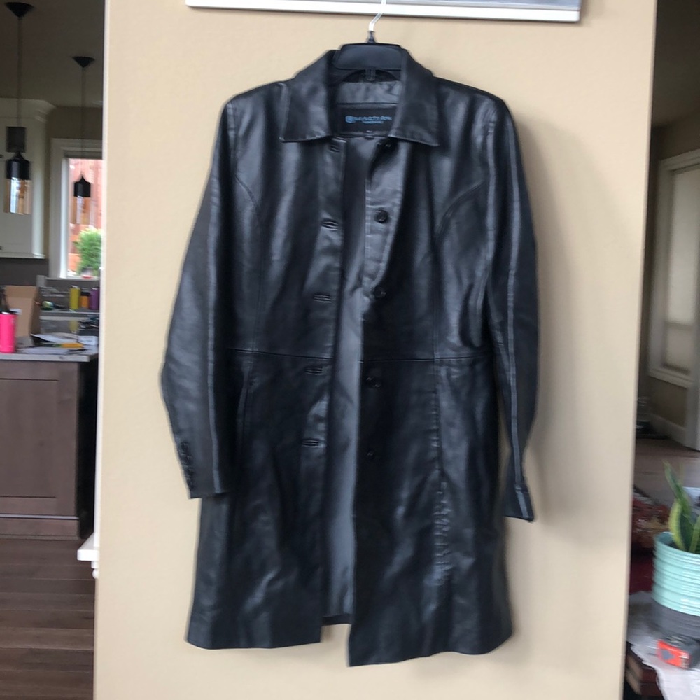 Kenneth Cole Reaction leather trench coat